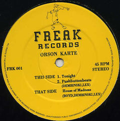 Orson Karte ‎– Tonight - Freak Records ‎– FRK 001