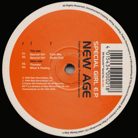 New Age ‎– Special Girl EP B9 ‎– B9002