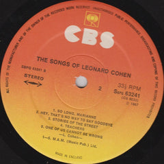 Leonard Cohen - Songs Of Leonard Cohen 12" CBS SBPG63241