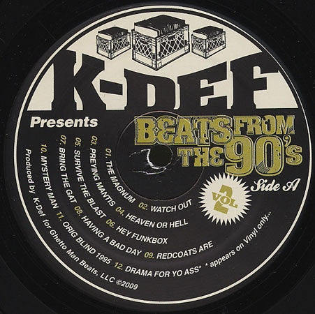 K-Def - Beats From The 90's Vol. 2 12" Ghetto Man Beats GMB-2176