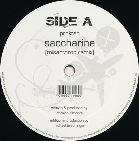 Proktah, Lost Sequence - Saccharine (Misanthrop Remix) / Full Metal Planet 12" FLIGHT003 Flight Recordings