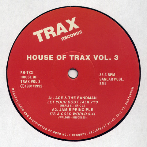 Ace & The Sandman - House Of Trax Volume 3 Rush Hour, Trax Records ‎– RH-TX3
