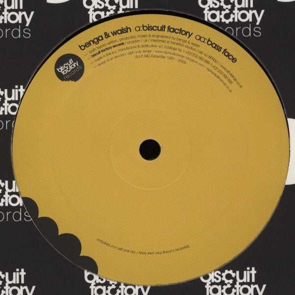 Benga & Walsh ‎– Biscuit Factory / Bass Face Biscuit Factory Records ‎– BFR 001