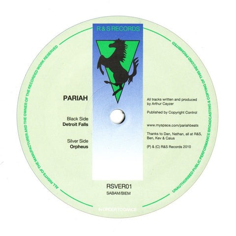 Pariah - Detroit Falls / Orpheus 10" RSVER01 R&S Records