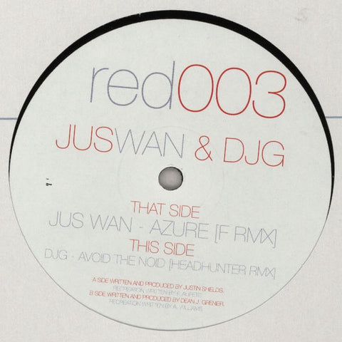 Jus Wan, DJG - Azure/ Avoid The Noid (Remixes) 12" RED003 Pushing Red