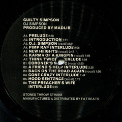 Guilty Simpson - OJ Simpson 2x12" STH2243 Stones Throw Records