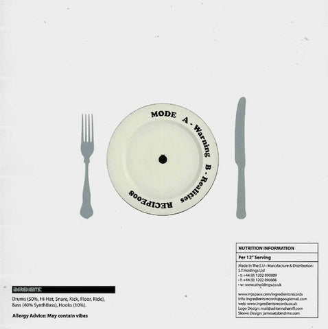 Mode - Warning / Realities 12" RECIPE008 Ingredients Records