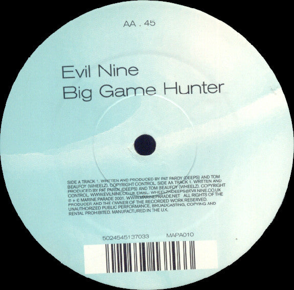 Evil Nine ‎– Technology / Big Game Hunter Marine Parade ‎– MAPA010