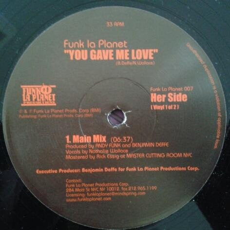 Funk La Planet ‎– You Gave Me Love 12" Funk La Planet ‎– Funk La Planet 007