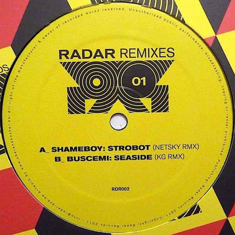 Shameboy, Buscemi - Radar Remixes 01 12" RDR002 Radar Records