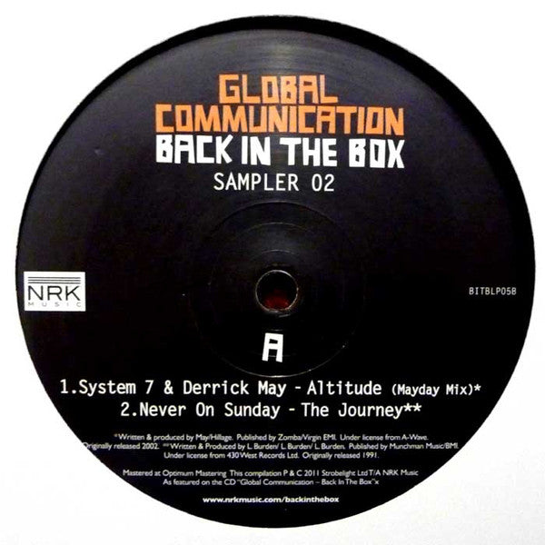 Global Communication ‎– Back In The Box (Sampler 02) - Back In The Box ‎– BITBLP05B