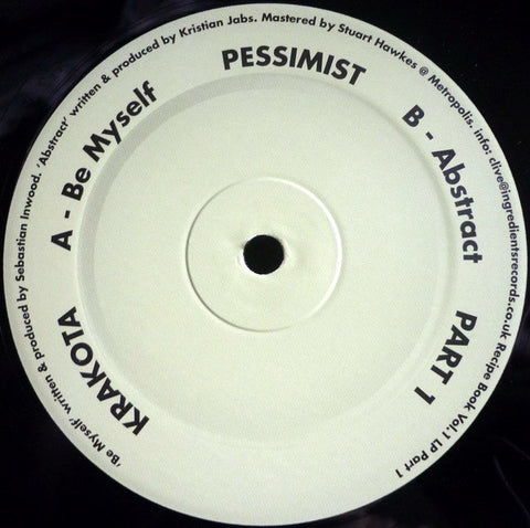 Krakota / Pessimist - Recipe Book Volume 1 Part 1 - Ingredients Records ‎– RECIPE018