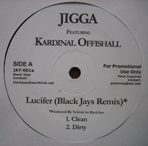 Jigga, Kardinal Offishall - Lucifer (Black Jays Remix) 12" PROMO JAY001