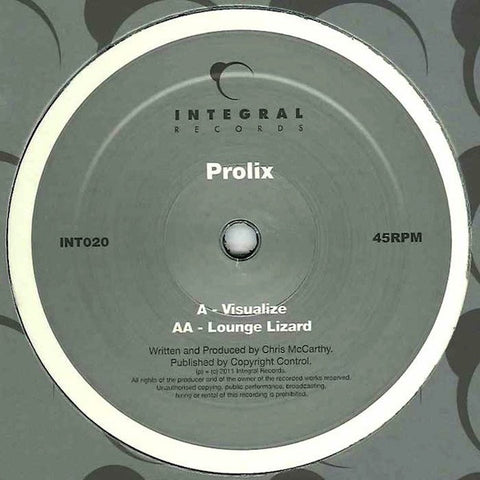 Prolix ‎– Visualize / Lounge Lizard Integral Records INT020