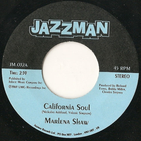 Marlena Shaw ‎– California Soul / Wade In The Water - Jazzman ‎– JM032