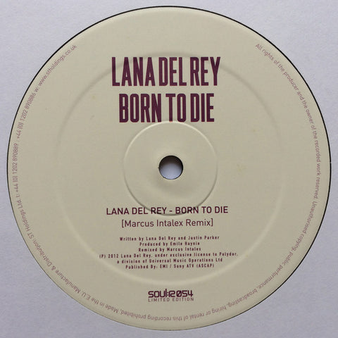 Lana Del Rey / Little Dragon ‎– Born To Die / Little Man (Marcus Intalex Remixes) - SoulR ‎– SOULR054