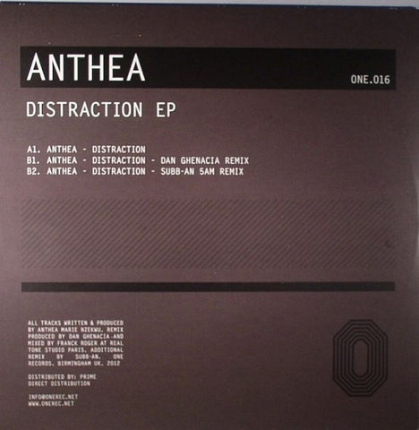 Anthea - Distraction EP 12" ONE016 One Records