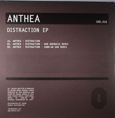 Anthea - Distraction EP 12" ONE016 One Records