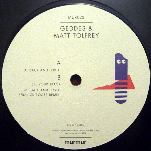 Geddes & Matt Tolfrey ‎– Back And Forth Murmur Records ‎– MUR022