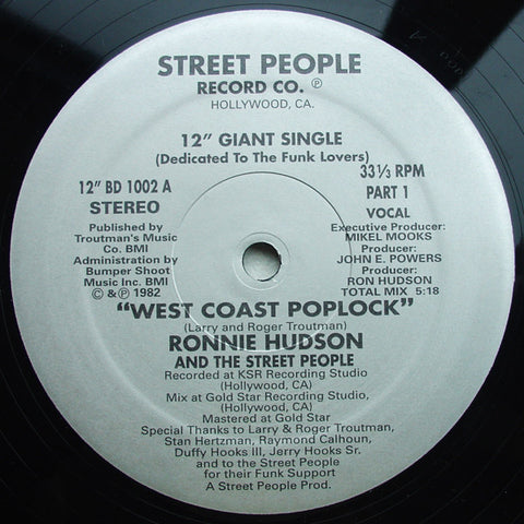Ronnie Hudson And The Street People - West Coast Poplock - Birdie ‎– BD 1002