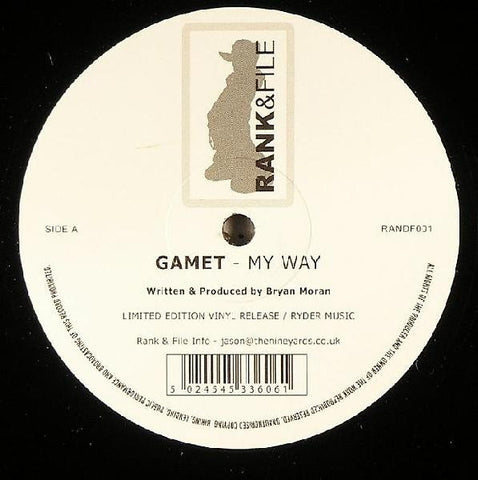 Gamet ‎– My Way / @ The Controls 12" Rank & File ‎– RANDF 001