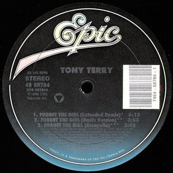 Tony Terry ‎– Forget The Girl 12" Epic ‎– 4968784