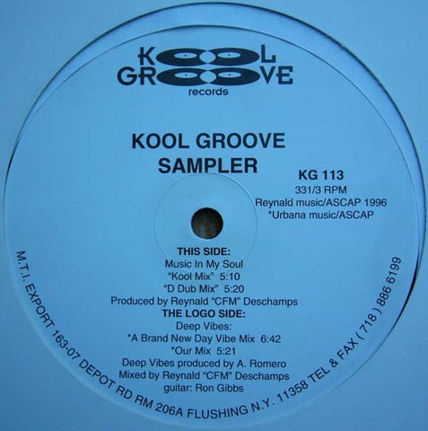 Reynald "Crazy French Man" Deschamps, A Romero - Kool Groove Sampler 12" KG113 Kool Groove Records