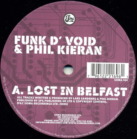 Funk D'Void & Phil Kieran ‎– Lost In Belfast / Black Worm Soma Quality Recordings ‎– SOMA 169