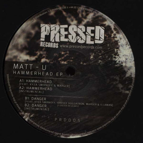 Matt-U - Hammerhead EP 12" PRD005 Pressed Records