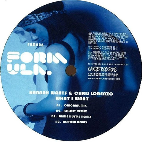 Hannah Wants, Chris Lorenzo - What I Want 12" FRM006 Formula Records
