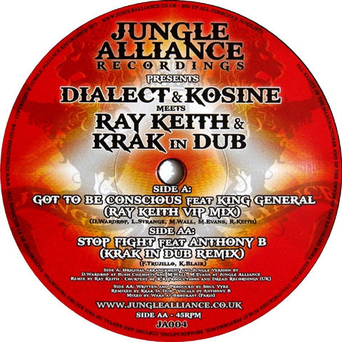 Dialect & Kosine Meets Ray Keith & Krak In Dub ‎– Got To Be Conscious 12" Jungle Alliance Recordings ‎– JA004