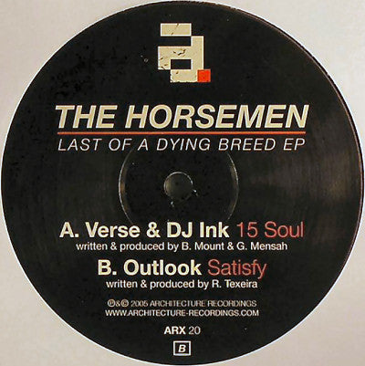 The Horsemen - Last Of A Dying Breed EP Architecture ‎– ARX 20