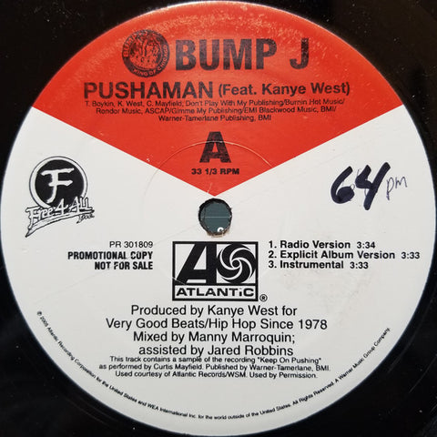 Bump J ‎– Pushaman Atlantic, Free 4 All Inc 093793