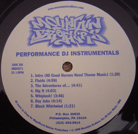 Mountain Brothers ‎– Performance DJ Instrumentals Mountain Brothers ‎– MBINST1