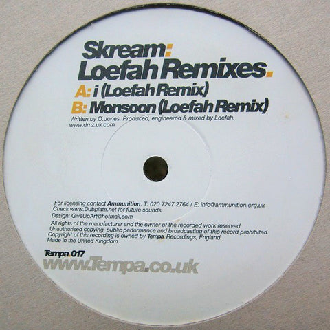 Skream ‎– Loefah Remixes Tempa ‎– TEMPA017