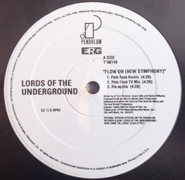 Lords Of The Underground ‎– Flow On (New Symphony) - Pendulum Records ‎– Y-58146