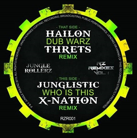 Hailon / Junglistic ‎– RZ Remixes Vol 1 12" Jungle Rollerz ‎– RZR001