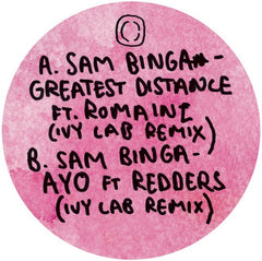 Sam Binga ‎– Greatest Distance / AYO (Ivy Lab Remixes) 10" Critical Recordings ‎– CRITLP008LTD