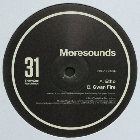 MORESOUNDS ‎– Etho - 31 Records ‎– 31RS014