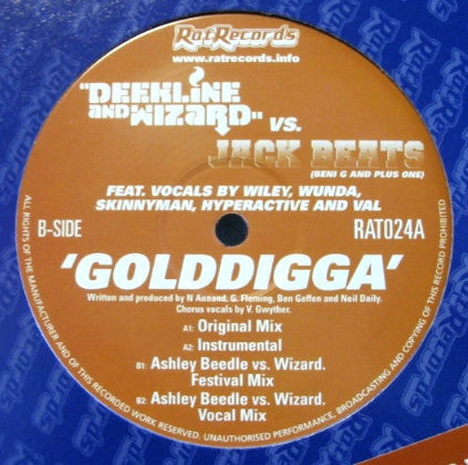 Deekline And Wizard vs. Jack Beats - Golddigga 12" Rat Records RAT 024A