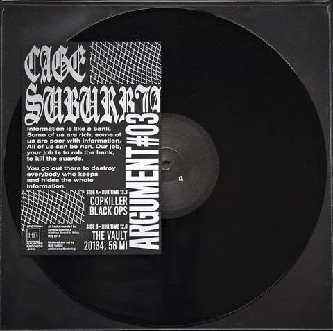 Cage Suburbia ‎– Argument #03 12" Haunter Records ‎– SPCTR004