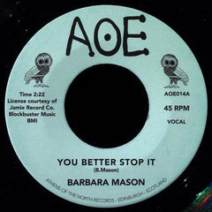 Barbara Mason ‎– You Better Stop It / I Do Love You - AOE ‎– AOE014