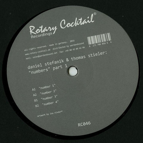 Daniel Stefanik & Thomas Stieler ‎– Numbers Part 1 12" Rotary Cocktail Recordings ‎– RC046