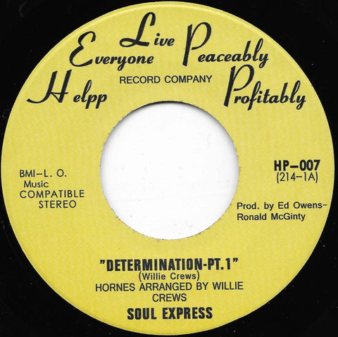 Soul Express - Determination - Helpp Records, Tramp Records ‎– HP-007