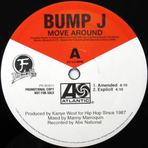 Bump J ‎– Move Around Atlantic ‎– PR 301671, Free 4 All Inc