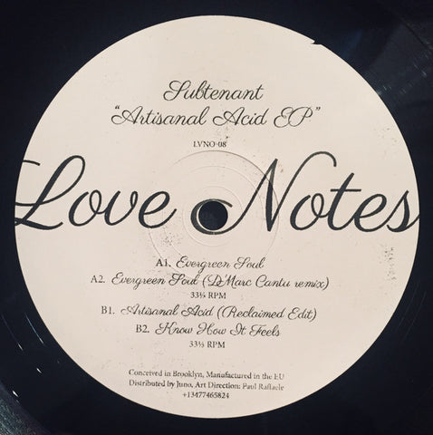 Subtenant ‎– Artisanal Acid EP Love Notes  LVNO-08