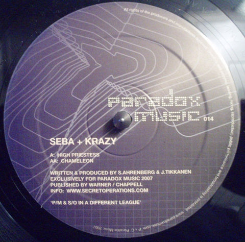 Seba + Crazy - High Priestess / Chameleon 12" Paradox Music ‎– PM 014