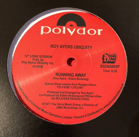 Roy Ayers Ubiquity – Running Away South Street Disco – SSD65005P