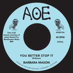 Barbara Mason ‎– You Better Stop It / I Do Love You - AOE ‎– AOE014